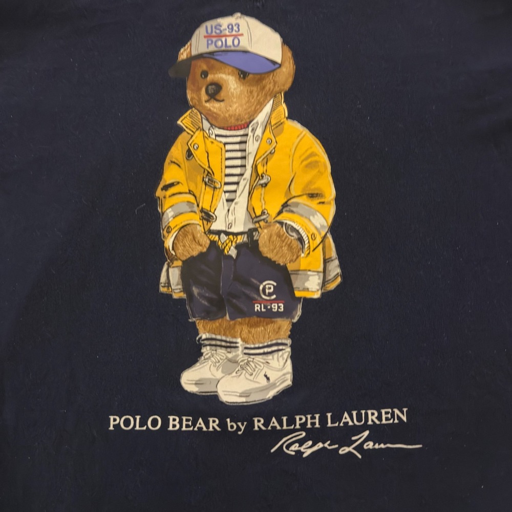 Polo Ralph Lauren Sailor Polo Bear Hoodie Youth 6 Navy Blue Pullover READ - Picture 2 of 7